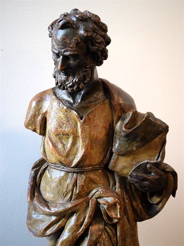 "Saint Peter" Bronze and terracotta sculpture
